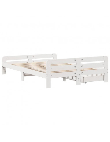 Letto senza Materasso Bianco 160x200 cm Legno Massello di Pino