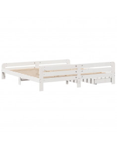 Letto senza Materasso Bianco 180x200 cm Legno Massello di Pino 2