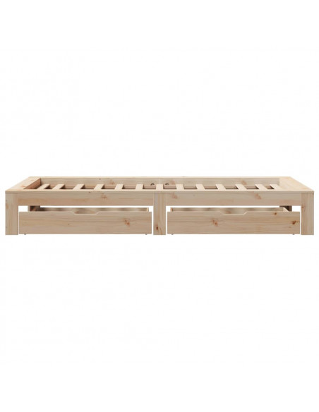Giroletto senza Materasso 100x200 cm in Legno Massello di Pino