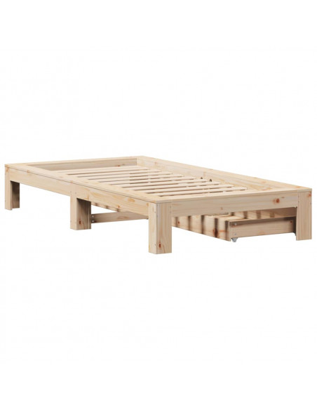 Giroletto senza Materasso 100x200 cm in Legno Massello di Pino