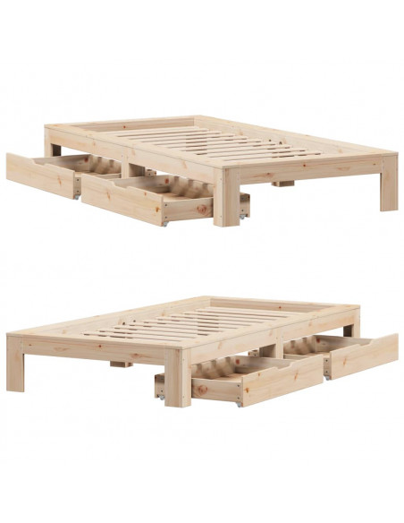 Giroletto senza Materasso 100x200 cm in Legno Massello di Pino