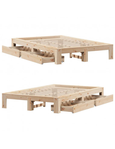 Giroletto senza Materasso 120x200 cm in Legno Massello di Pino