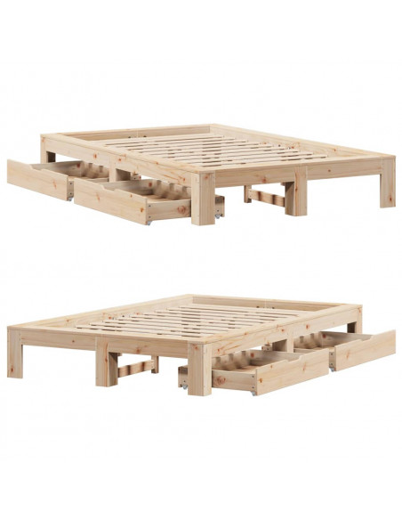 Giroletto senza Materasso 120x200 cm in Legno Massello di Pino
