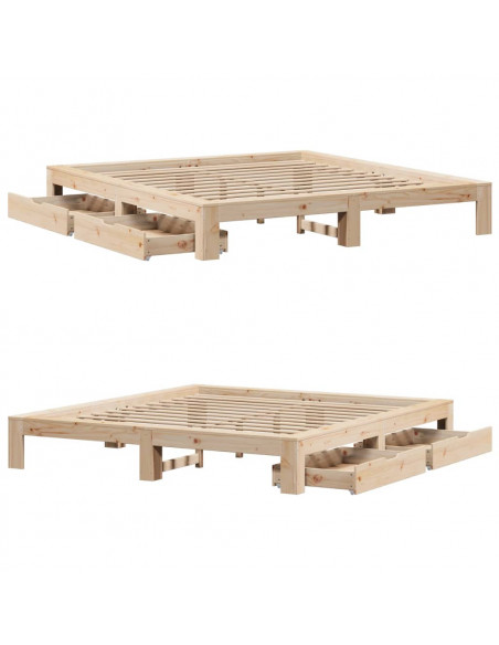 Giroletto senza Materasso 180x200 cm in Legno Massello di Pino
