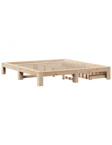 Giroletto senza Materasso 200x200 cm in Legno Massello di Pino