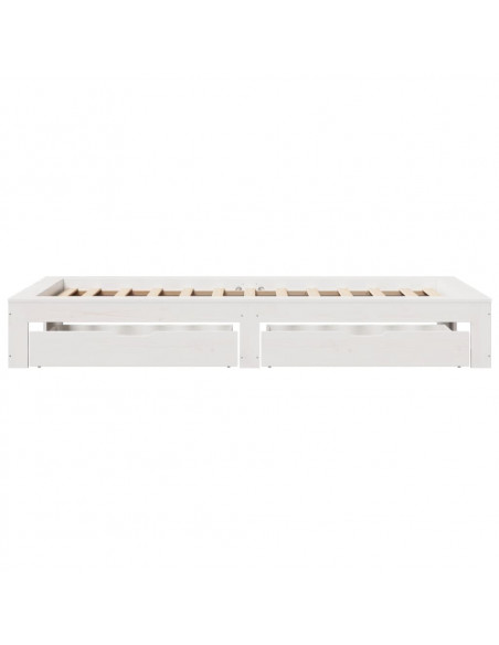 Giroletto senza Materasso Bianco 100x200 cm Legno Massello Pino