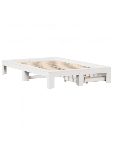 Giroletto senza Materasso Bianco 120x200 cm Legno Massello Pino