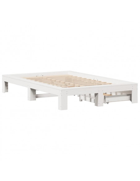 Giroletto senza Materasso Bianco 120x200 cm Legno Massello Pino