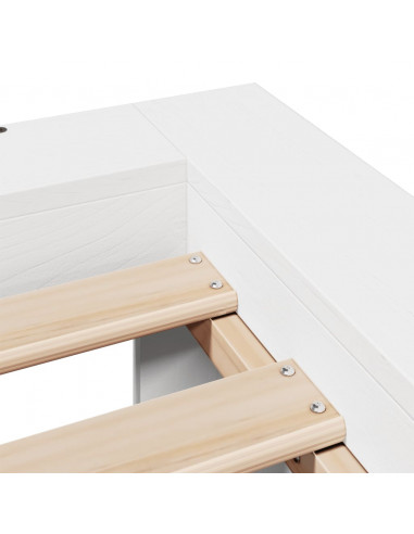 Giroletto senza Materasso Bianco 180x200 cm Legno Massello Pino