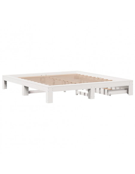 Giroletto senza Materasso Bianco 200x200 cm Legno Massello Pino