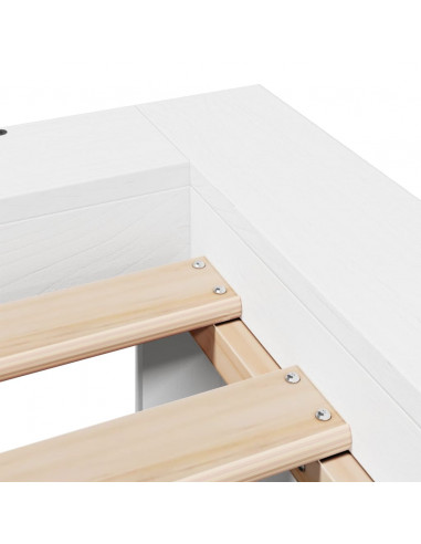 Giroletto senza Materasso Bianco 200x200 cm Legno Massello Pino