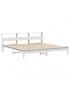 Giroletto con Libreria senza Materasso 180x200 cm in Legno Pino