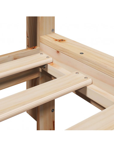 Letto Libreria senza Materasso 90x200 cm Legno Massello Pino