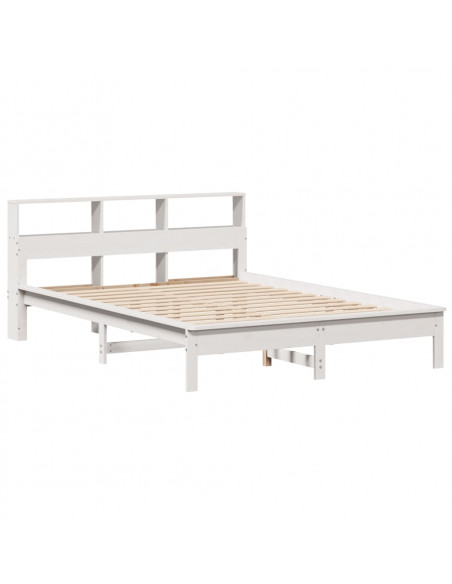 Letto Libreria senza Materasso Bianco 150x200 cm Legno di Pino
