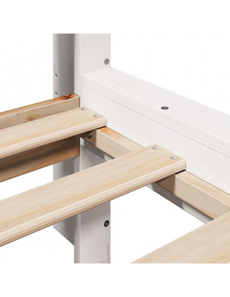 Letto Libreria senza Materasso Bianco 150x200 cm Legno di Pino