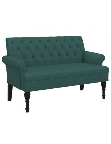 Panca con Schienale Verde Scuro 120x62x75,5 cm in Tessuto