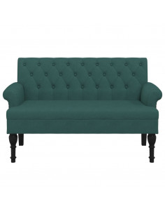 Panca con Schienale Verde Scuro 120x62x75,5 cm in Tessuto 2