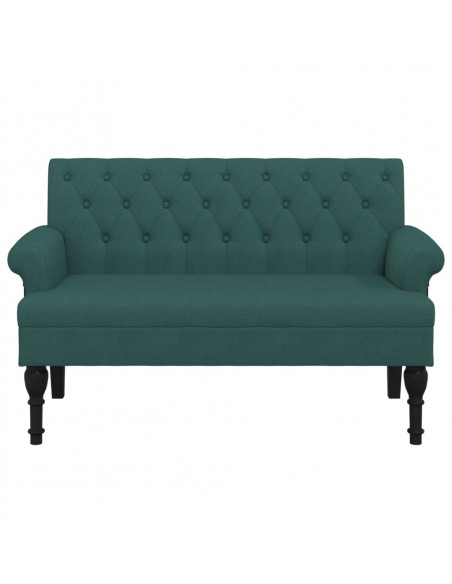 Panca con Schienale Verde Scuro 120x62x75,5 cm in Tessuto