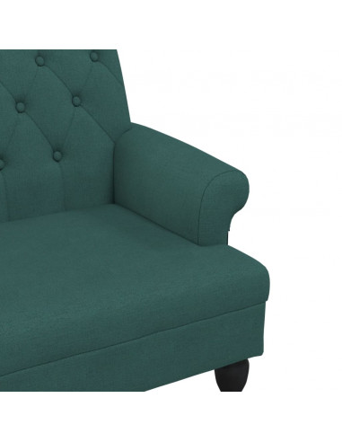 Panca con Schienale Verde Scuro 120x62x75,5 cm in Tessuto