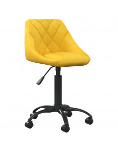 Sedia da Ufficio Giallo Senape in Velluto