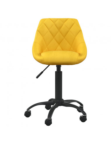 Sedia da Ufficio Giallo Senape in Velluto