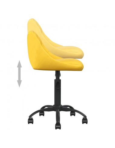 Sedia da Ufficio Giallo Senape in Velluto