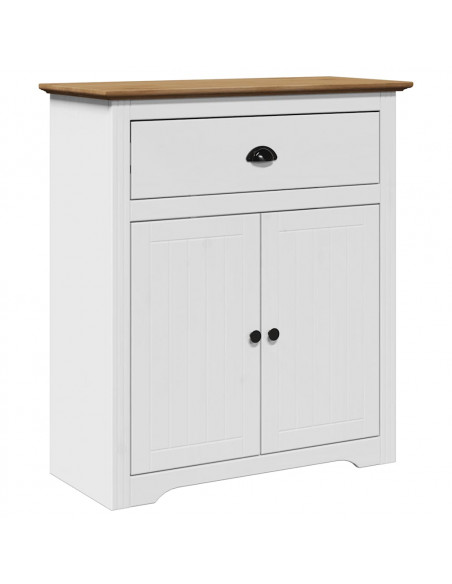 Armadio da Ingresso BODO Bianco e Marrone 80x35x90 cm