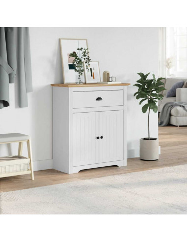 Armadio da Ingresso BODO Bianco e Marrone 80x35x90 cm