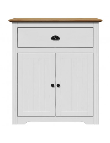 Armadio da Ingresso BODO Bianco e Marrone 80x35x90 cm