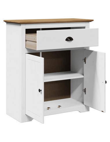 Armadio da Ingresso BODO Bianco e Marrone 80x35x90 cm