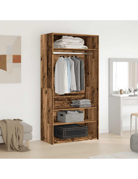 Armadio Legno Antico 100x50x200 cm in Legno Multistrato