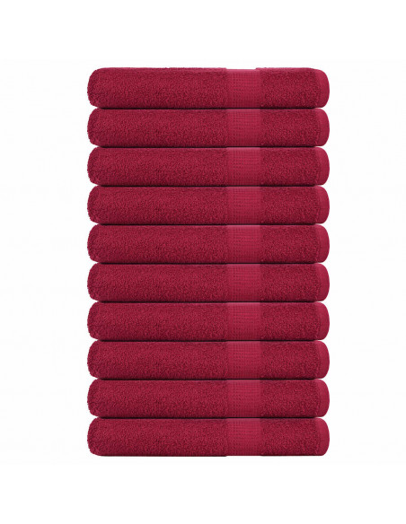 Asciugamani 10 pz Bordeaux 100x200 cm 360 g/m² 100% Cotone