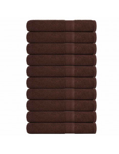 Asciugamani 10 pz Marrone 100x200 cm 360 g/m² 100% Cotone