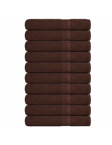 Asciugamani 10 pz Marrone 100x200 cm 360 g/m² 100% Cotone