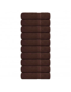 Asciugamani 10 pz Marrone 50x100 cm 360 g/m² 100% Cotone