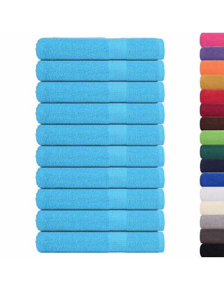 Asciugamani 10 pz Turchesi 100x200 cm 360 g/m² 100% Cotone