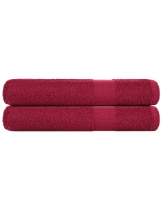 Asciugamani 2 pz Bordeaux 100x200 cm 360 g/m² 100% Cotone