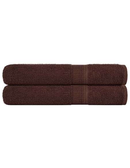 Asciugamani 2 pz Marrone 100x200 cm 360 g/m² 100% Cotone