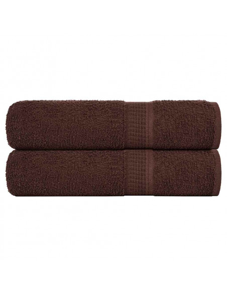 Asciugamani 2 pz Marrone 50x100 cm 360 g/m² 100% Cotone