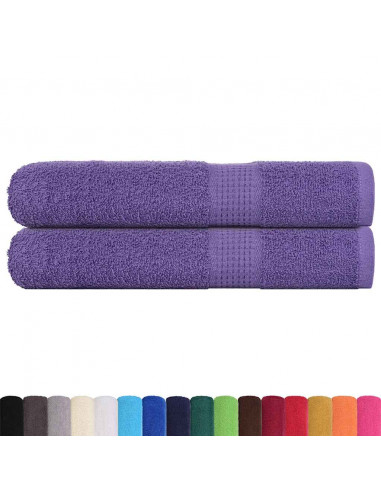 Asciugamani 2 pz Viola 100x200 cm 360 g/m² 100% Cotone