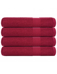 Asciugamani 4 pz Bordeaux 100x200 cm 360 g/m² 100% Cotone
