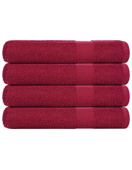 Asciugamani 4 pz Bordeaux 100x200 cm 360 g/m² 100% Cotone