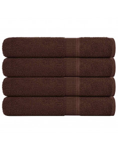 Asciugamani 4 pz Marrone 100x200 cm 360 g/m² 100% Cotone