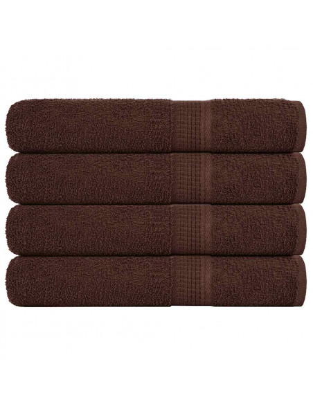 Asciugamani 4 pz Marrone 100x200 cm 360 g/m² 100% Cotone