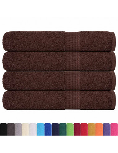 Asciugamani 4 pz Marrone 100x200 cm 360 g/m² 100% Cotone