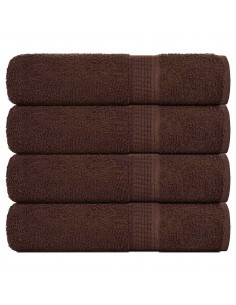 Asciugamani 4 pz Marrone 50x100 cm 360 g/m² 100% Cotone