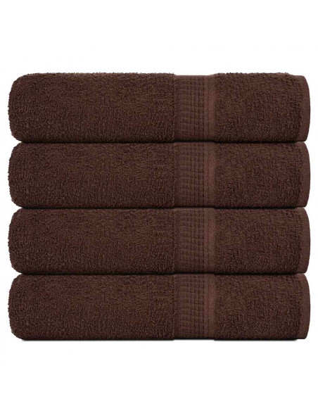 Asciugamani 4 pz Marrone 50x100 cm 360 g/m² 100% Cotone