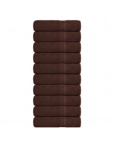 Asciugamani da Bagno 10pz Marrone 100x150cm 360g/m² 100% Cotone