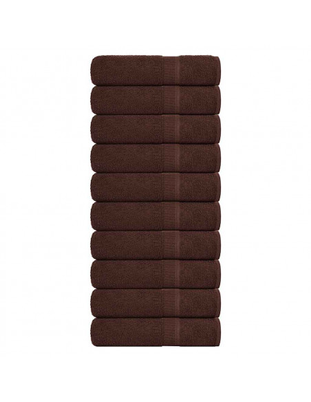 Asciugamani da Bagno 10pz Marrone 100x150cm 360g/m² 100% Cotone