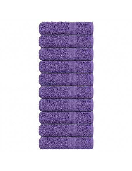 Asciugamani da Bagno 10pz Viola 100x150cm 360g/m² 100% Cotone